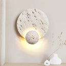 Axyaa LED Wall Light Pull Chain Switch Black Travertine Wall Decor