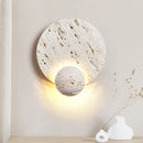 Axyaa LED Wall Light Pull Chain Switch Black Travertine Living Room Bedside Lamp