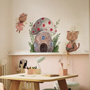 Axyaa Boho Mushroom Fabric House Wall Decals for Kids Room and Nursery