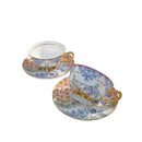 Axyaa Gold Enamel Flower Bird Mug & Saucer Set - 220ML
