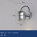 Axyaa Chrome Metal Wall Light Rotatable Warm 3000K Bedroom Reading Sconce