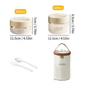 Axyaa Round Plastic Bento Box with Foldable Utensils - Microwave Safe Student Lunch Container