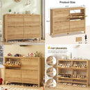 Axyaa 4-Drawer Wooden Shoe Organizer for Entryway Storage