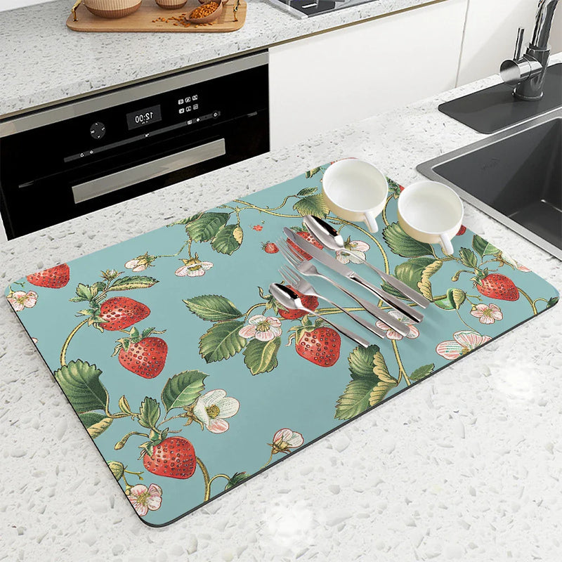 Axyaa Silicone Drying Mat - Non-Slip Heat Resistant Counter Pad