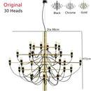 Axyaa 50-Head Gold Silver LED Chandelier for Living Room Bedroom Kitchen