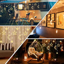 Axyaa LED Star Moon Curtain Lights - Warm White Outdoor Fairy String