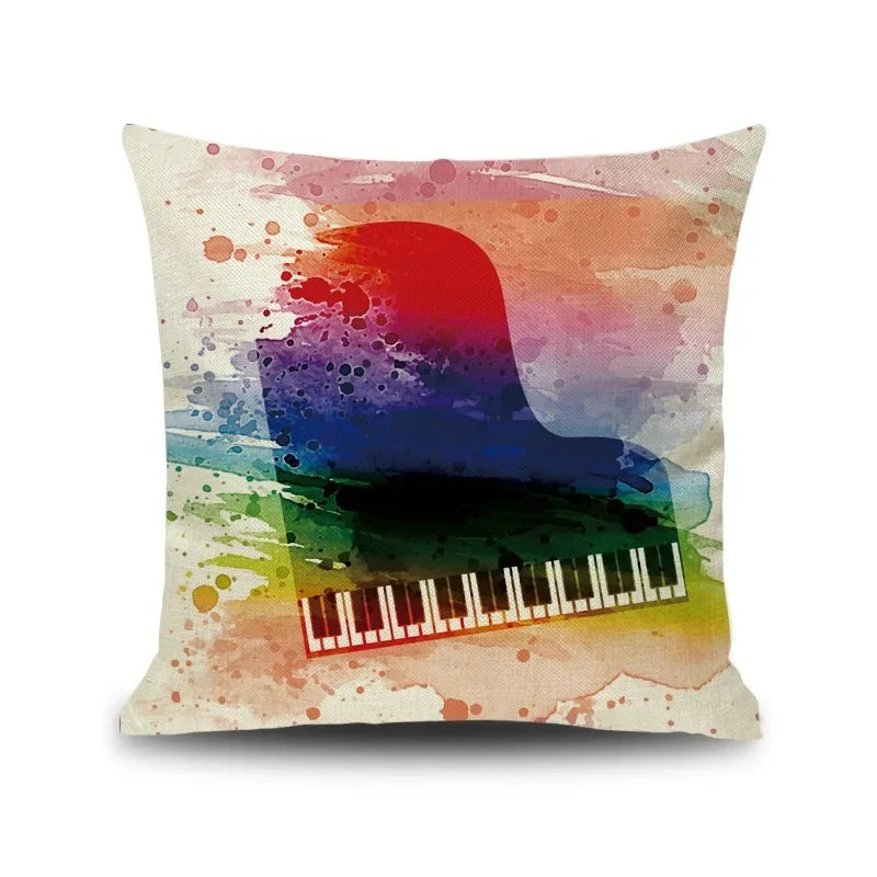 Axyaa Piano Key Notes Pillowcase - Home/Office Sofa Decor