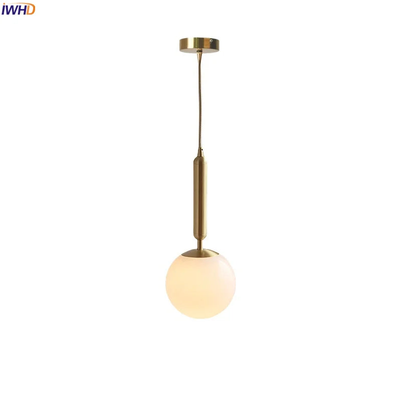 Axyaa White Glass Ball LED Pendant Chandelier - Home Decor Lighting Solution