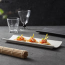 Axyaa Striped Ceramic Sushi Plate Set for Molecular Cuisine Dining