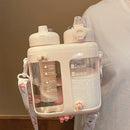 Axyaa Double Drink Water Bottles with Tea Filter and Straw - BPA Free