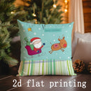 Axyaa Christmas Deer & Santa Pillow Covers for Sofa Bedroom Car