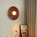Axyaa Modern Nordic Wooden LED Wall Lamp Glass White Stair Light for Living Room