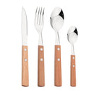 Axyaa Wood Handle Cutlery Set - Stainless Steel Dinnerware Fork Knife Spoon Set
