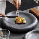 Axyaa Ceramic Steak Plate | Stylish Dessert Sushi Pasta Serving Plate for Restaurant