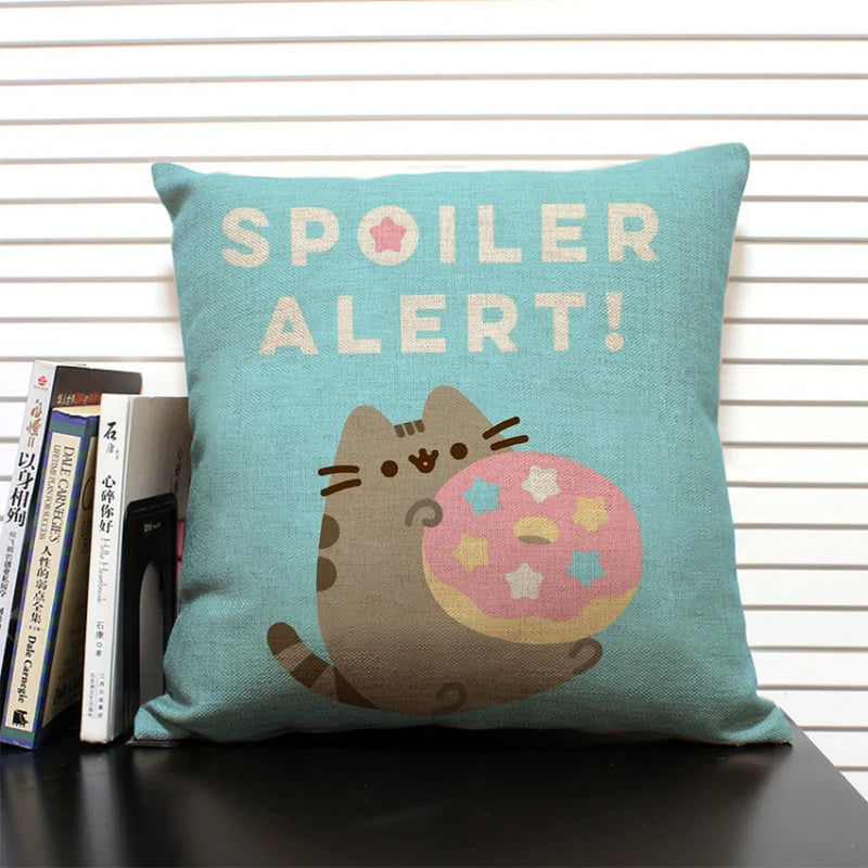 Axyaa Cartoon Animal Print 45x45cm Linen Cushion Cover - Sofa, Car, Chair Pillow Case
