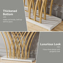 Golden Grid Metal Base Console Table by Axyaa - 59 inch Modern Entryway Furniture
