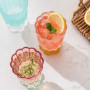Axyaa Flower Glass Cup Set - Colourful Goblet for Home, Bar, and Cafe Drinkware
