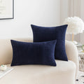 Axyaa Corduroy Throw Pillow Covers Striped Patchwork Farmhouse Classic