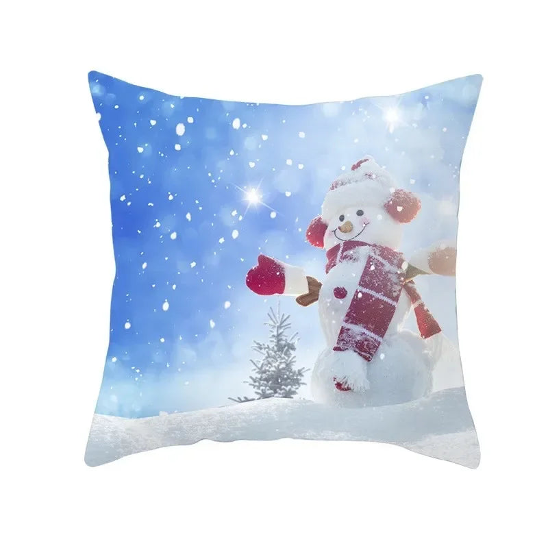 Snowman Pillow Cover Winter Home Decor Cushion Covers by Axyaa