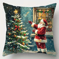 Axyaa Winter Snow Santa Claus Gift Pillowcase Suite Home Decoration