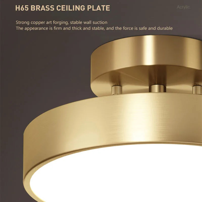 Axyaa Round Copper LED Ceiling Lights for Home Decor, Bedroom, Living Room
