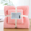 Axyaa Luxury Coral Fleece Towel Set - Super Absorbent & Soft - 2pcs - 70x140cm, 35x75cm