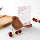 Axyaa Black Walnut Wooden Desk Calendar Holder Base, Solid Wood Bird Ornament, Creative Note Folder