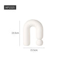 Axyaa Nordic White Vases | Pottery Vases for Living Room Decor | Porcelain Vases for Artificial Flowers