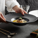 Axyaa Quicksand Stone Ceramic Pasta Plate Set - Western Food & Salad Tableware