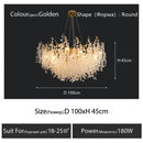 Axyaa Gold Glass Chandelier Pendant Lamp for Home Decor Lighting
