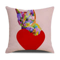 Funny Cats Print Pillow Case for Home Decor by Axyaa: 45x45cm Linen Cover