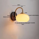 Axyaa Modern Nordic Glass Shade Wood Wall Light Switch Luxury Round Glass
