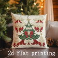 Axyaa Christmas Tree & Snowman Pillow Covers - Sofa, Bedroom, Car Decor