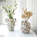 Axyaa Minimalist Pottery Vase for Table Decor and Flower Arrangement