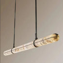 Axyaa Marble Pendant Light with Leather Bar Lighting Fixtures