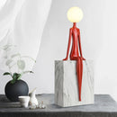 Axya Human Statue Moon Light Desk Lamp Resin Man Decor E27 Bulb Fixture