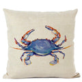 Axyaa Crab Print Cushion Cover 45x45cm Square Home Decor Pillowcase