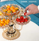 Axyaa Crystal Glass Rotating Fruit Plate: Multi-layered Snack & Candy Tray