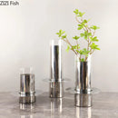 Stainless Steel Glass Vase for Artificial Flowers by Axyaa
