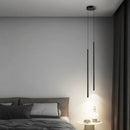 Axyaa Minimalist Long Pendant Lights for Living Room Bedroom Chandeliers