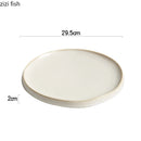 Axya Round Ceramic Dinner Plates: Solid Color Pasta Steak Plate Set