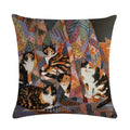 Axyaa Retro Cat Linen Pillowcase 45*45cm - Home & Sofa Decoration
