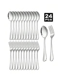 Axyaa Stainless Steel Fork and Spoon Set - Ideal for Home, Restaurant, Wedding, Party