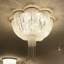 Axyaa Luxe Chrome Art Ceiling Light with Aluminum Chain Tassel