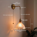 Axyaa Retro LED Wall Lamps, Copper Glass, Indoor Bedroom Bar Bathroom Mirror Light