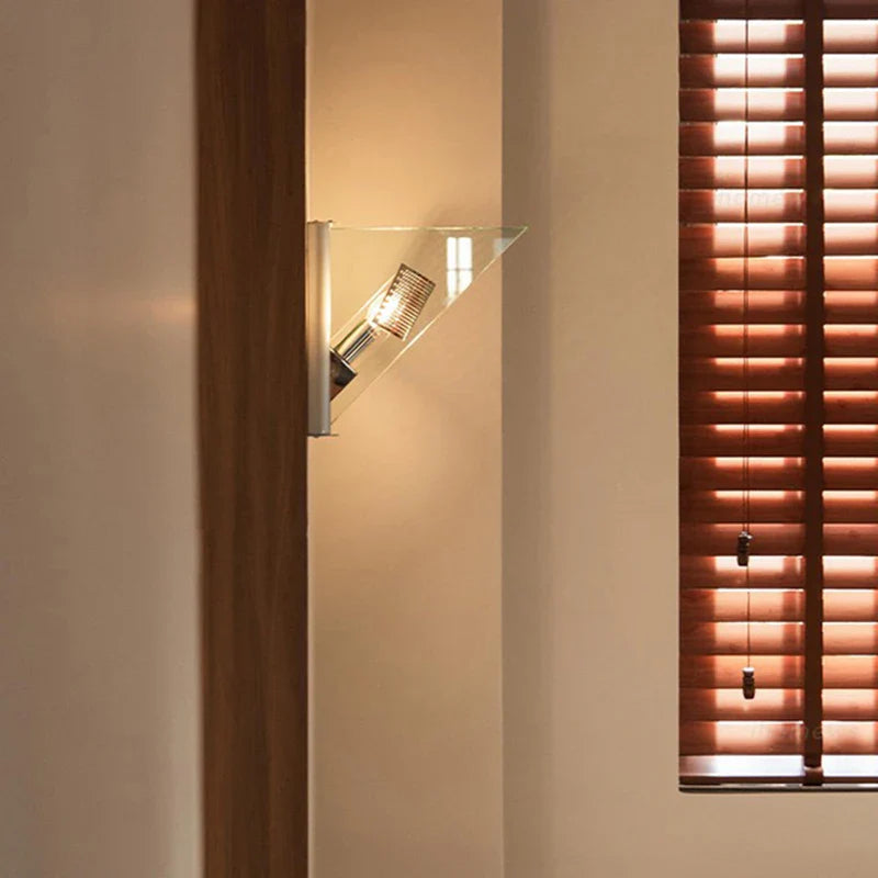 Axyaa Clear Glass Wall Lamp: Stylish E14 Bulb for Office, Hotel, Bedroom