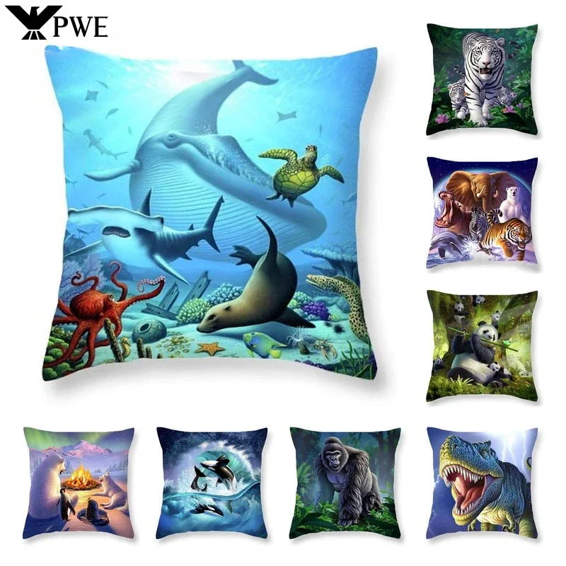Ocean Animal Cushion Cover by Axyaa: Soft, Fashionable Home Decor Pillowcase 45*45cm