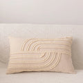 Axyaa Beige Tassel Cushion Cover 45x45cm Solid Cotton Linen for Home Sofa Bed Decor