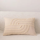 Axyaa Beige Tassel Cushion Cover 45x45cm Solid Cotton Linen for Home Sofa Bed Decor