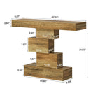 Axyaa Farmhouse Wood Console Table with Geometric Base for Entryway & Living Room